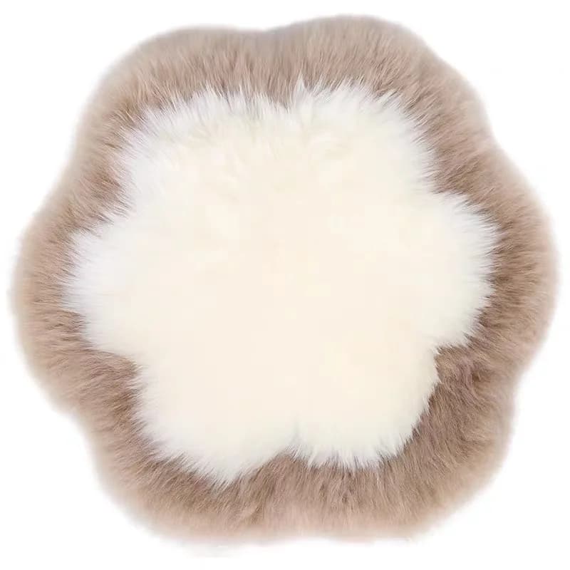 Creative Cute Wool Seat Cushion For Living Room Chair/Sofa House Decor Real Sheepskin Lamb Thick Hair Rug 100% Pure Animal Art