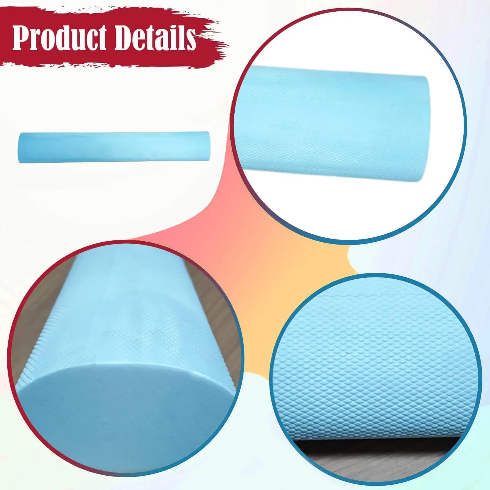 Muscle Massage Roller 90cm EVA Foam Yoga Column High Density Fitness Roller for Pilates Stretch and Home Use