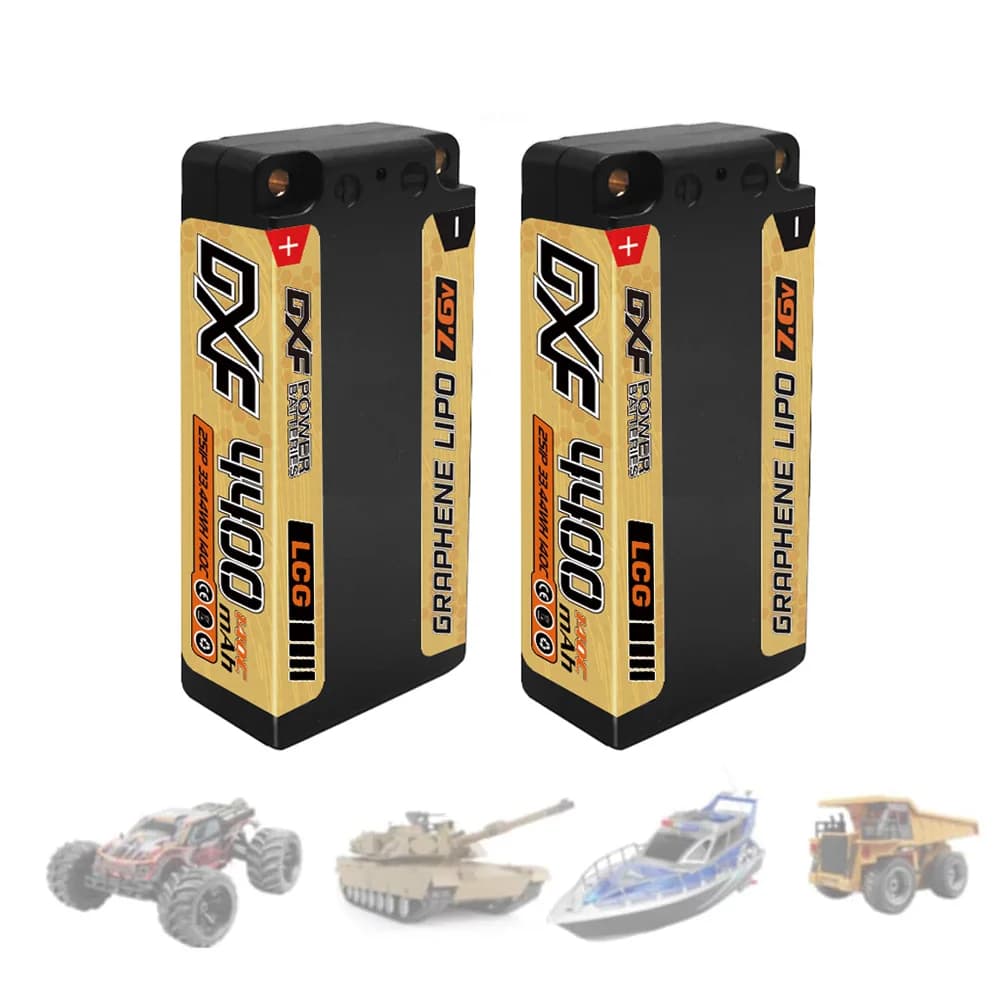 DXF 2S Shorty Lipo batteria 7.6V 140C 4400mAh 5mm T Plug Hardcase per 1/10 Buggy Truggy Offroad Boat Car Truck RACING Helicopter