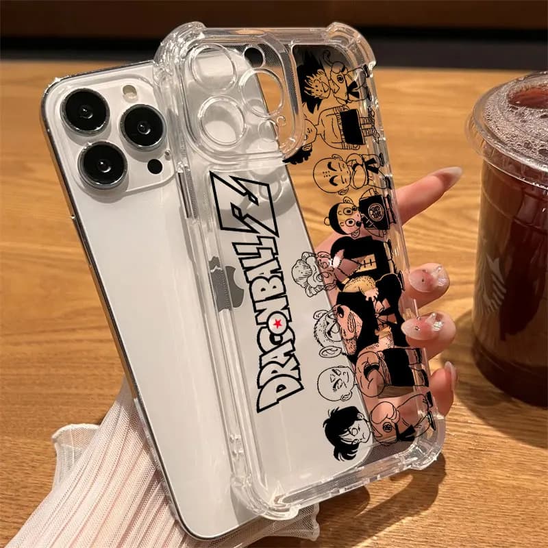 Cover per iPhone Son Goku Dragon Ball Trasparente Antiurto Morbida per iPhone 17 16 14 15 11 12 13 Pro Max 16E 15 16 Plus 17 Air