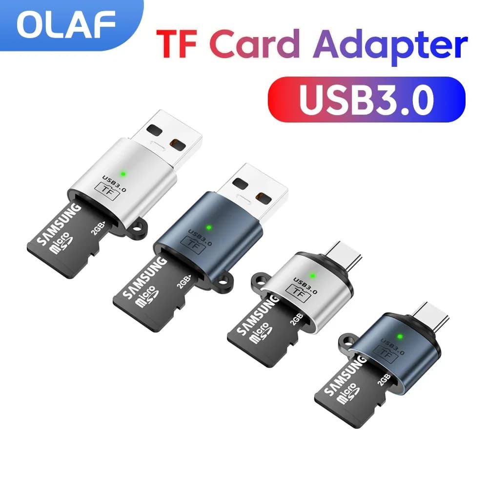 Mini TF Card Reader Adapter USB 3.0 Type C To TF Memory Card Adapter High Speed Card Reader For PC Laptops Tablets Mobile Phone