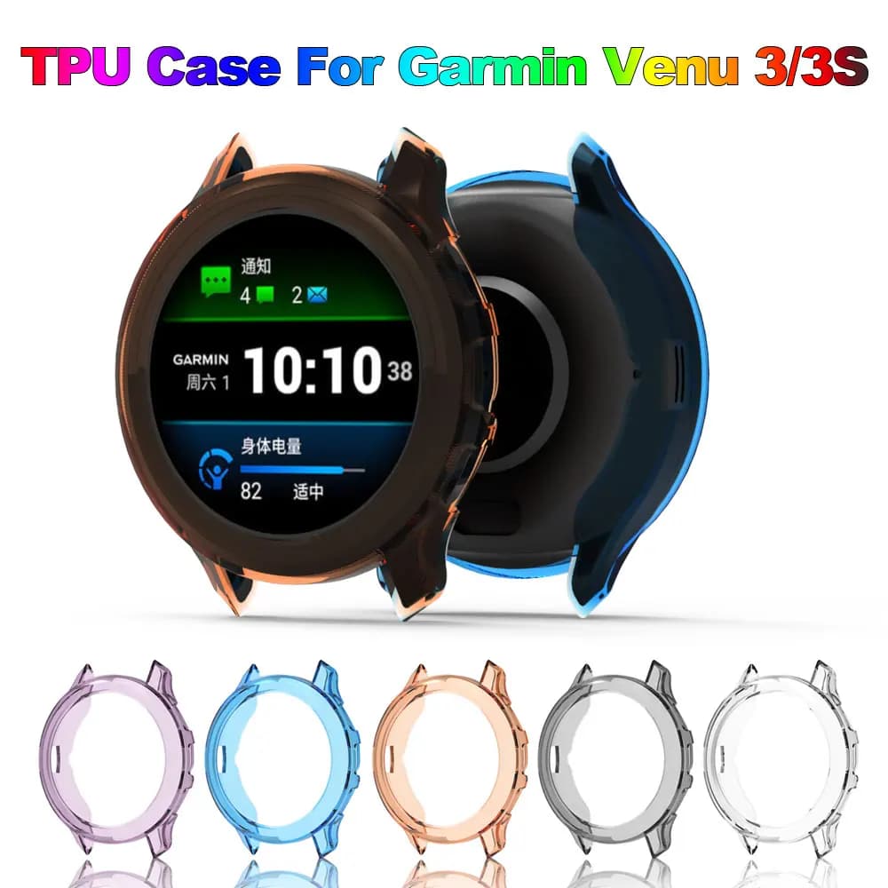 TPU Soft Protective Case Cover For Garmin Venu 3 3S Smart Watch Band Clear Silicone Bumper Venu3S Protector Shell Accessoies