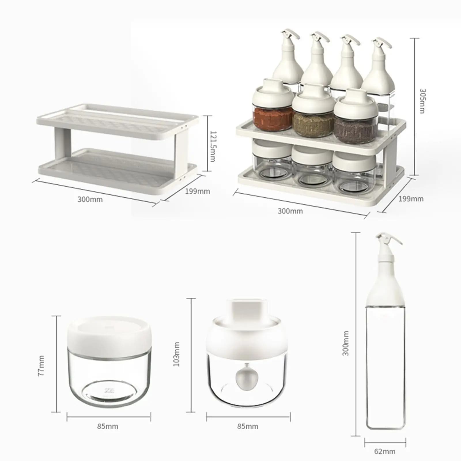 Spice Rack Organizer Set for Countertop 2 Layer Versatile Display Rack