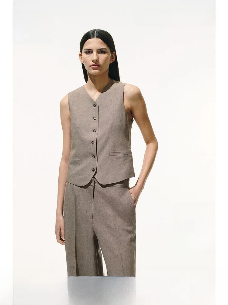 Gilet Estivo H&M in Fibra Mista di Lino 1275503, Giacca Leggera da Donna alla Moda, Colorata