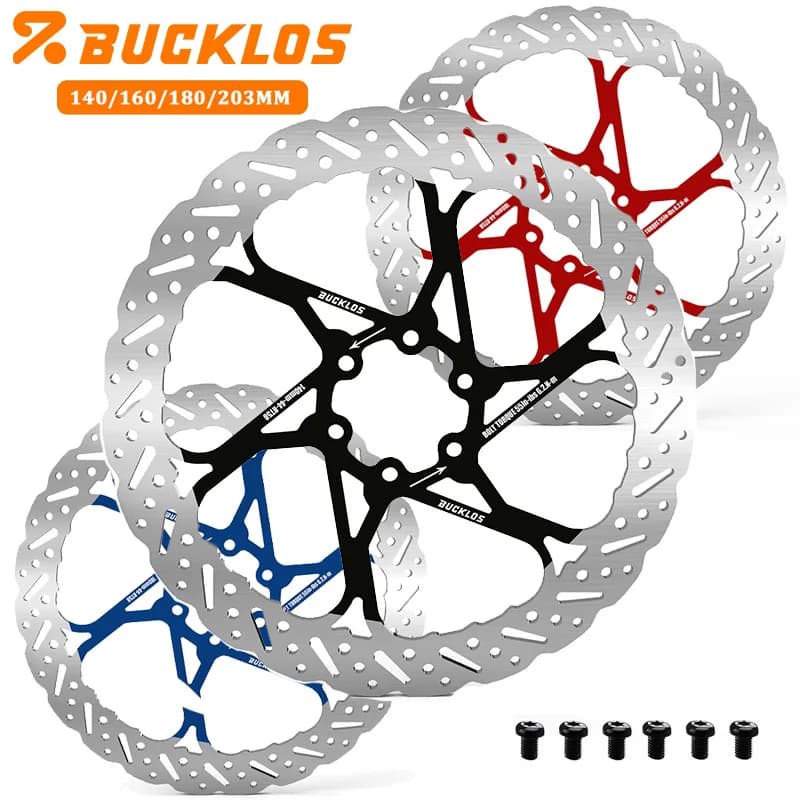 Dischi Freno BUCKLOS per Bicicletta 140/160MM, Rotore per Mountain Bike 180/203MM, Dischi Freno Idraulici per Bicicletta con Dissipazione del Calore