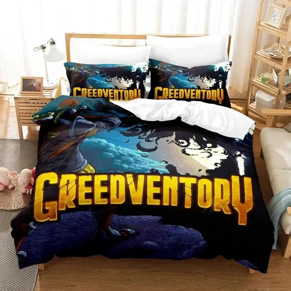Set di Biancheria da Letto Game Rivalia Dungeon Raiders, Copripiumino Stampato, Set Completo con Federe, per Letto Matrimoniale, Queen o King Size