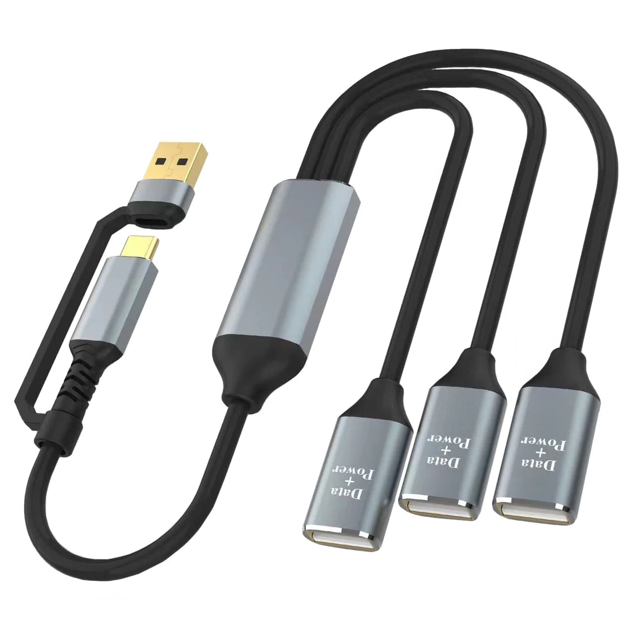 3 in 2 USB C HUB 2.0 Tipo C Adattatore multi splitter a 3 porte Adattatore di alimentazione USB OTG per MacBook Pro 13 15 Air Pro iPad Pro PC portatile
