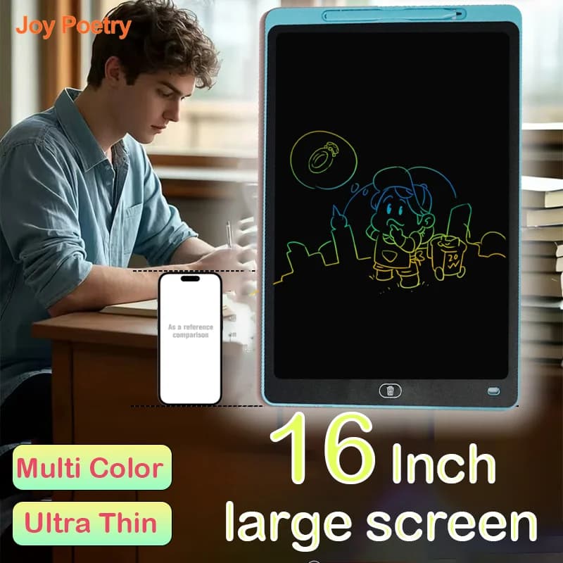 16 Inch Large Colorful Writing Tablet Ultra-thin Digital Doodle Drawing Board Electronic Handwriting Pad One Click Clear