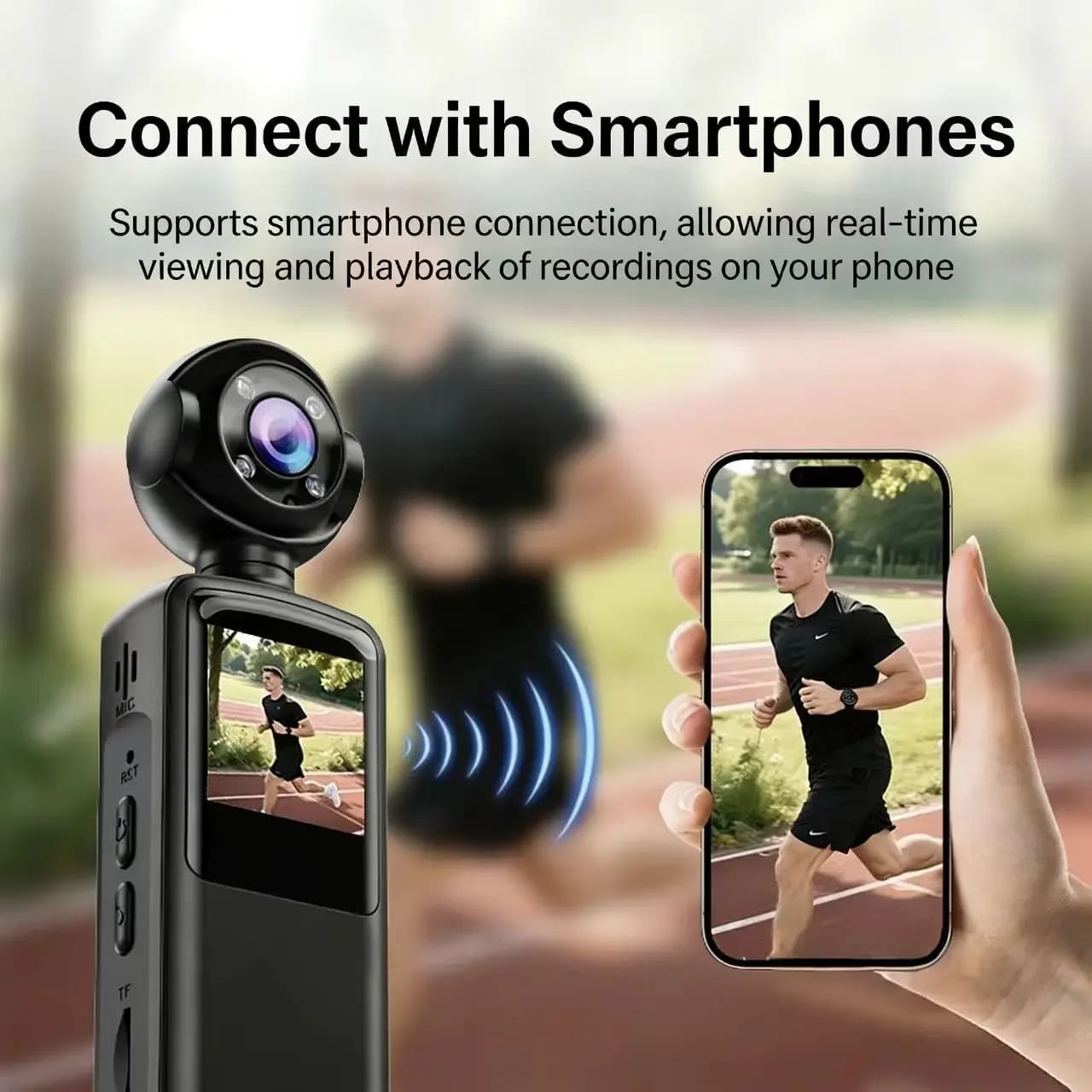Videocamera d'Azione HD 1080P Portatile e Tascabile per Sport all'Aperto e Ciclismo con Visione Notturna e Stabilizzazione Elettronica dell'Immagine