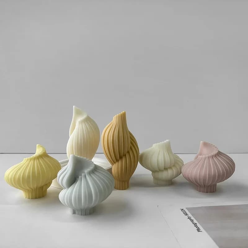 Stampo in Silicone 3D a Forma di Conchiglia Geometrica per Candele Aromatiche, Resina, Gesso, Ornamenti, Sapone Fatto a Mano e Accessori per la Creazione di Candele