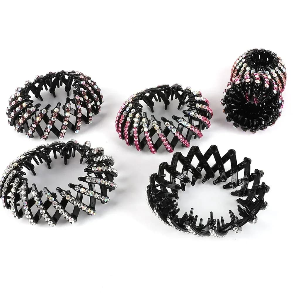 Fermagli per capelli da donna Crystal Bird Nest Hair Claw Bun Maker forcine per capelli forcine per ragazze coda di cavallo morsetti copricapo accessori per capelli