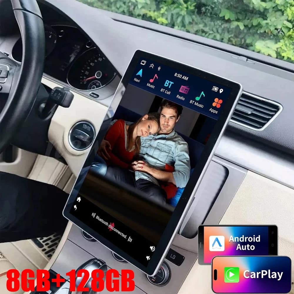 Manual Rotation 2 DIN 10"Inch For Tesla Screen Android 15 Car Radio Player Universal For Nissan Toyota Hyundai GPS Navigation