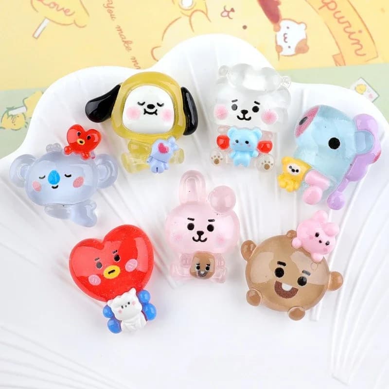 Ciondolo a tema BT21, carino e adatto per ciabatte e sandali, in PVC morbido 3D, accessorio decorativo per scarpe fai da te.