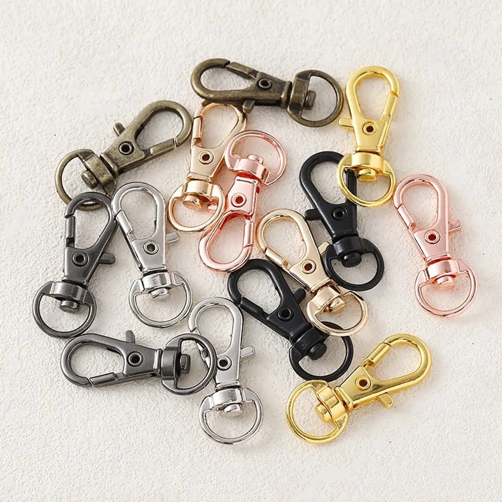 20 Pezzi Ganci per Portachiavi Moschettoni Girevoli Ganci a Scatto per Cordini Chiusura a Moschettone per Portachiavi Fai-da-Te e Creazioni di Gioielli (32mm)