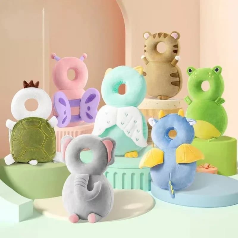 Protezione ergonomica per la testa posteriore del bambino Cuscino a doppio strato con fodera rimovibile per cinghie di sicurezza regolabili per neonati fino a 2 anni