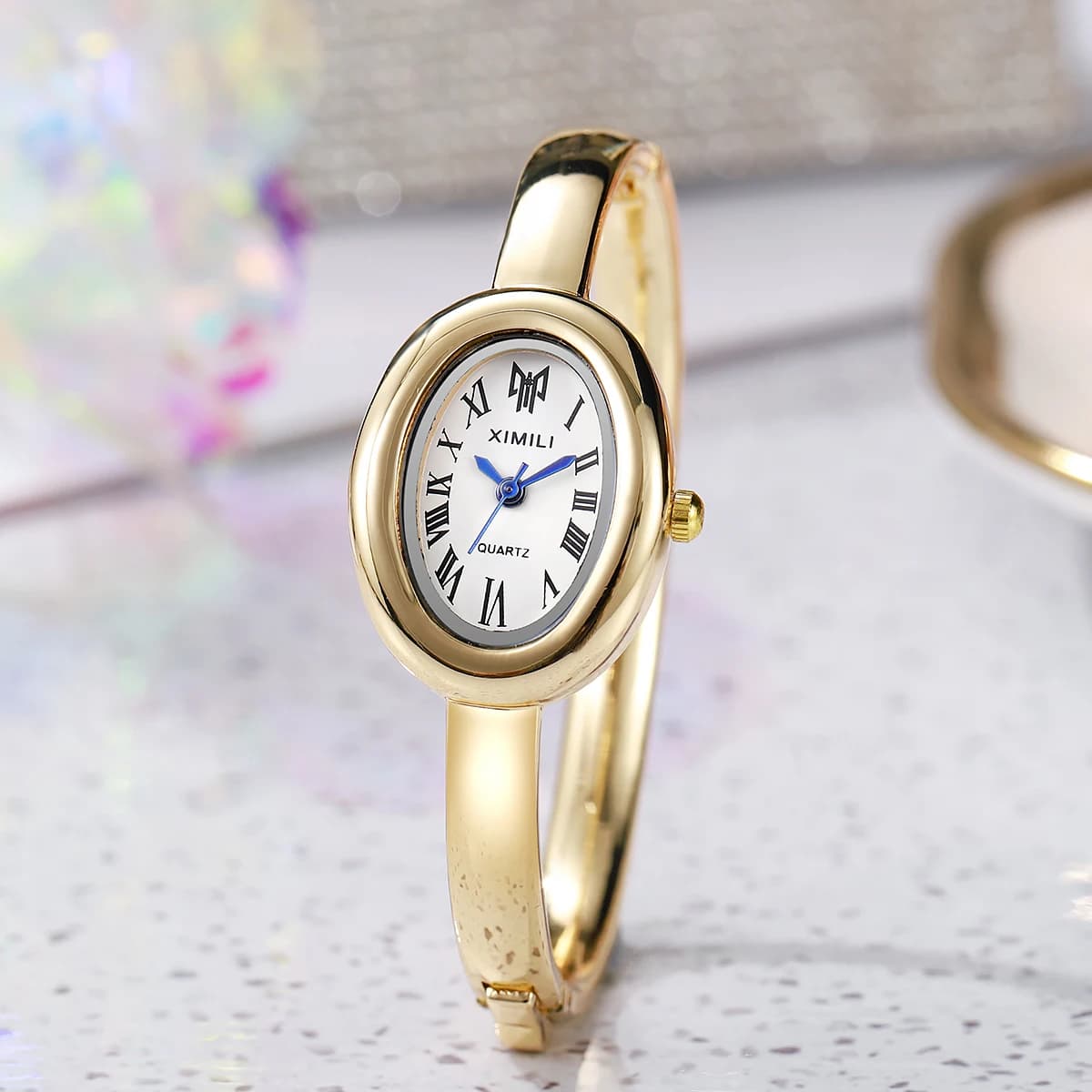 Stylish oval dial Rome women's quartz watch fashionable strap women's wrist watch Reloj Mujer gift watch