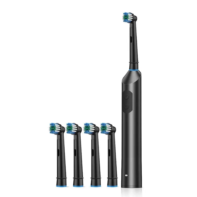 【OFFERTA RAMADAN】Spazzolino elettrico intelligente con vibrazione rotante per adulti, testina morbida universale, ricarica di tipo C, 4 spazzolini