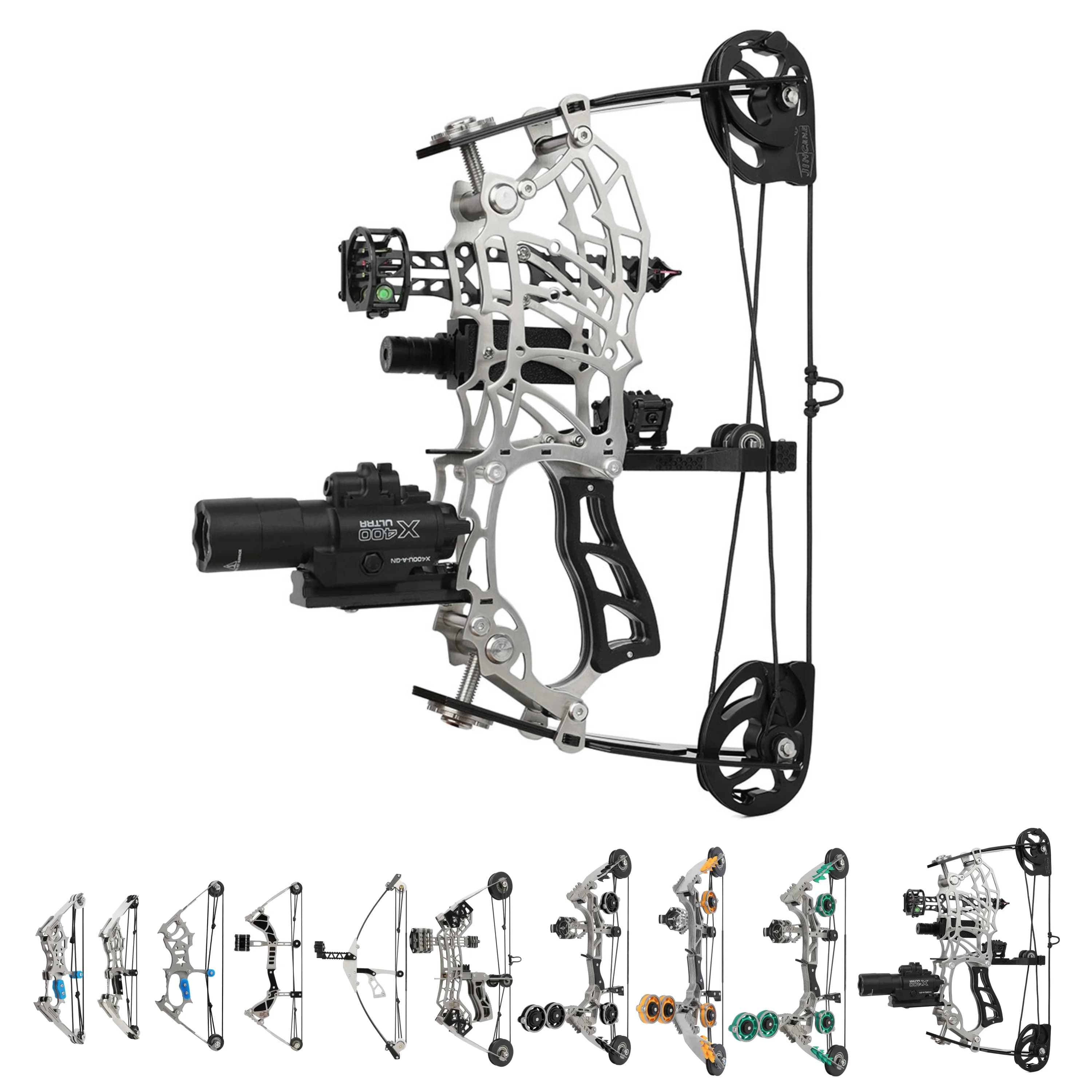 Arco Compound da Tiro con l'Arco 10lbs/12lbs/16lbs/15-32lbs con Flettenti in Acciaio ad Alta Elasticità, Ideale per Principianti, Tiro al Bersaglio e Pratica all'Aperto