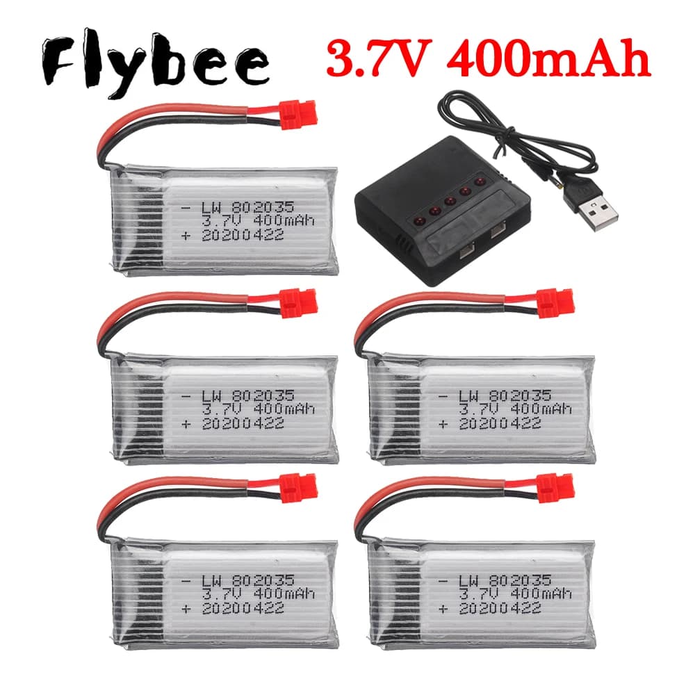 3.7V 400mah Lipo batteria + caricabatterie per SYMA X15 X5A-1 X15C X15W RC Drone elicottero pezzi di ricambio 3.7v batteria ricaricabile 702035