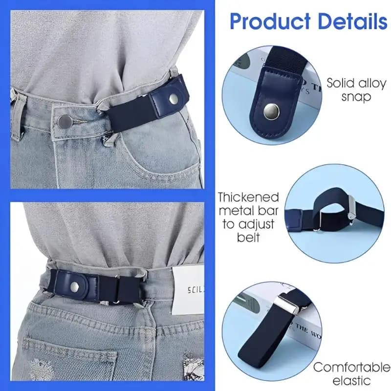 No Buckle Belt Adjustable Elastic Waist Band Invisible Belt Buckle-Free Belts For Women Men Jean Pants No Buckle Waist Belt