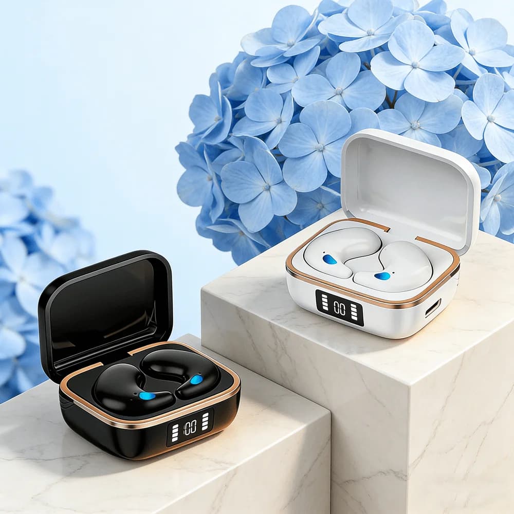 Auricolari Wireless Mini per Dormire, Cuffie TWS Bluetooth Stereo Nascoste con Microfono per Chiamate HD e Sport
