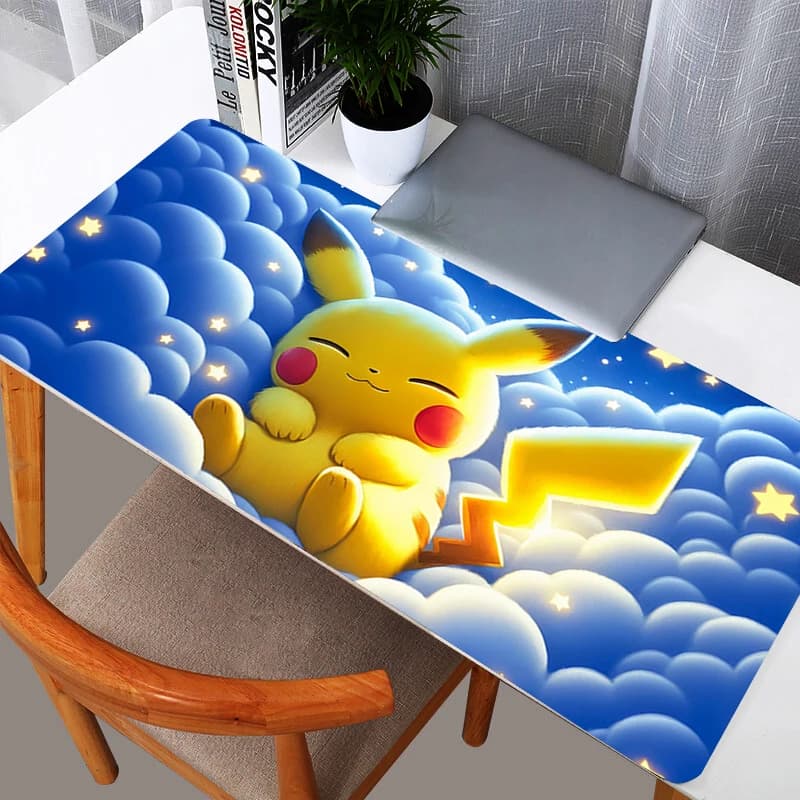 Tappetini per Mouse Anime, Accessori da Gaming XXL, Tappeto per Gamer PC, Tastiera Computer, Scrivania, Pokemon Pikachu, Tappetino Durevole