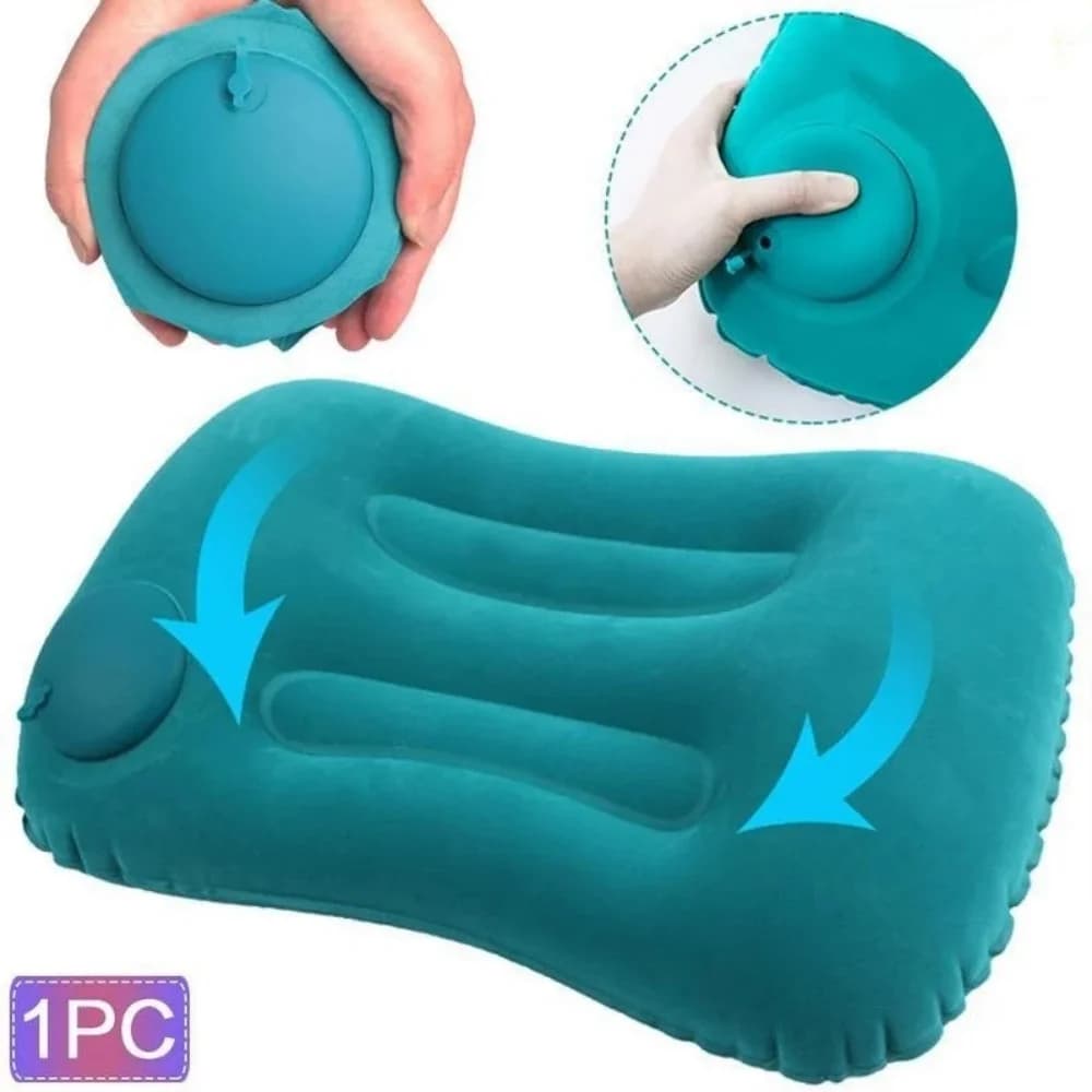 Cuscino quadrato gonfiabile portatile, comodo e pieghevole, tipo pressione, per letto, campeggio all'aperto, casa e ufficio