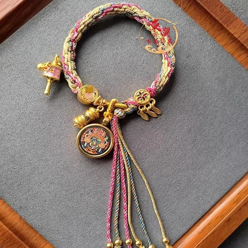 Tibetan Hand Rope Zakiram's Year of Life Lucky Beads Powder Bracelet Thangka Dream Catcher Net Rope Wash Wutai Mountain Jewelry