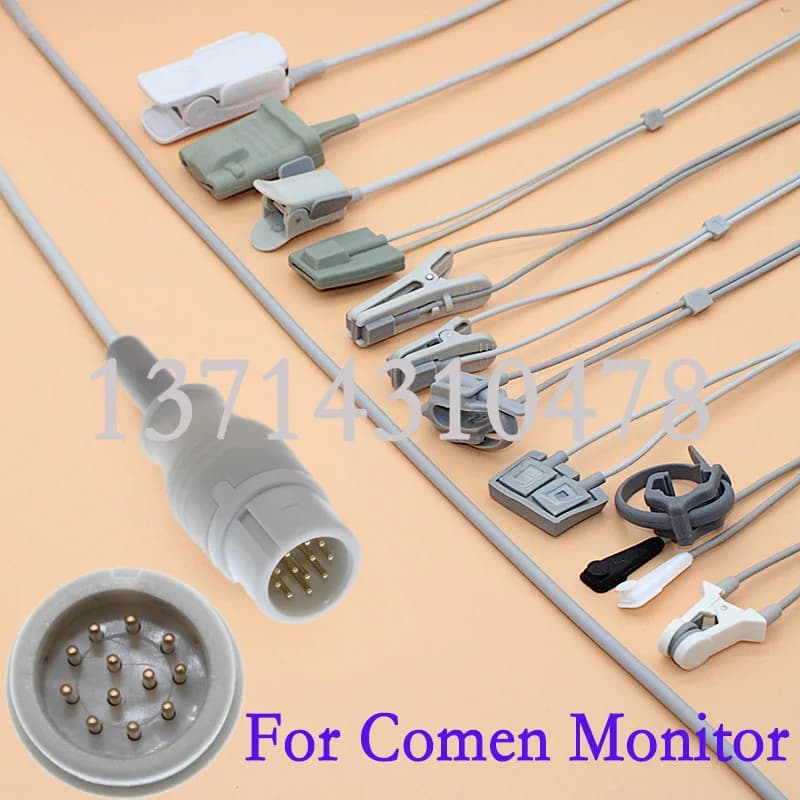 Compatibile con il monitor Vital Sings Comen C60 Star 8000 Patient SpO2 da utilizzare per la macchina per l'ossimetro con presa 12P bianca