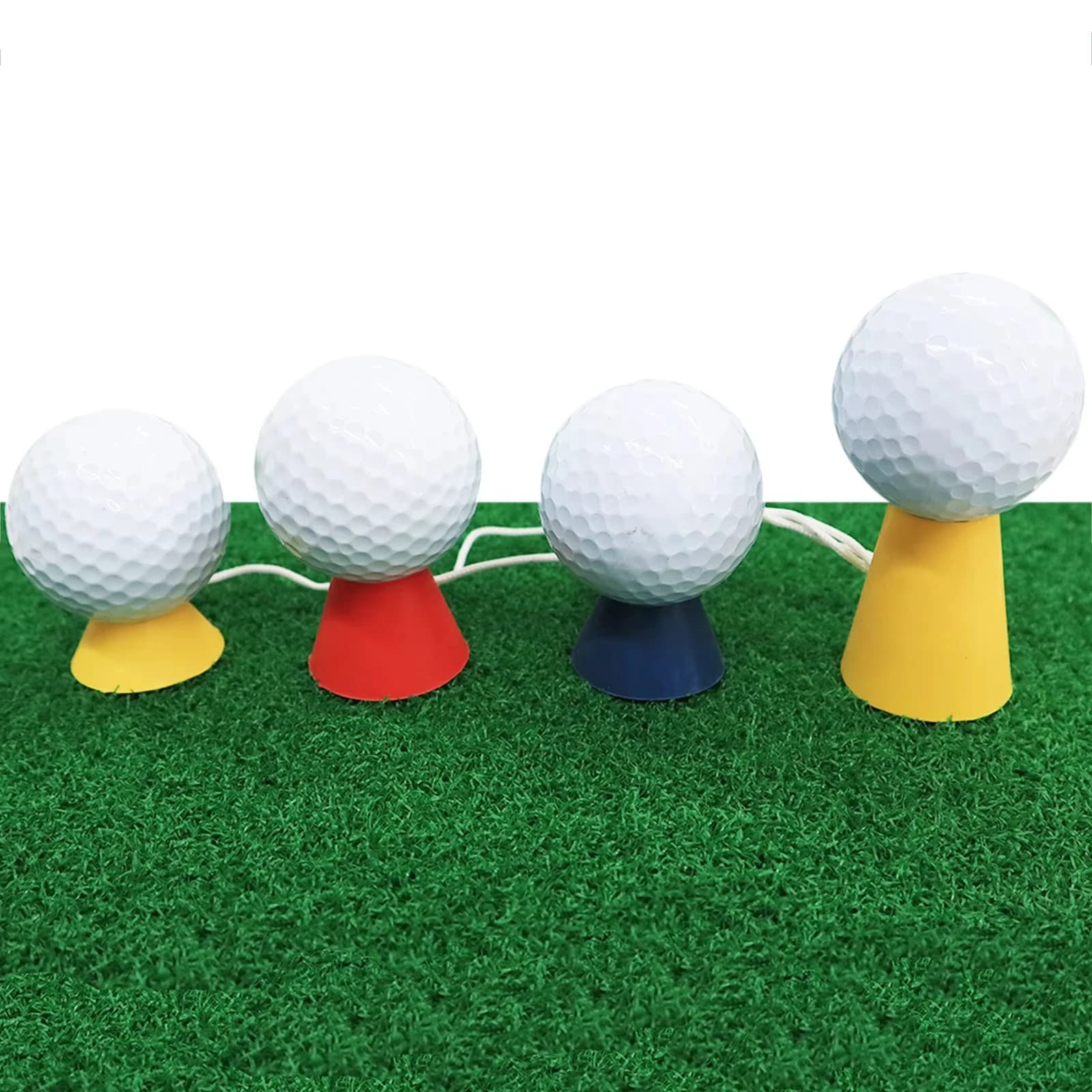 Tee da Golf 4-in-1 in Gomma a Diverse Altezze per Allenamento Invernale, Pratica a Casa e Sport all'Aperto