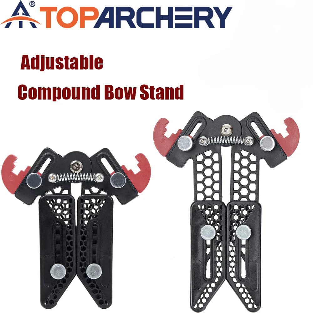 Adjustable Compound Bow Stand Portable Foldable Bow Holder with Non-Slip Rubber Tips for Archery Target Practice Accessories