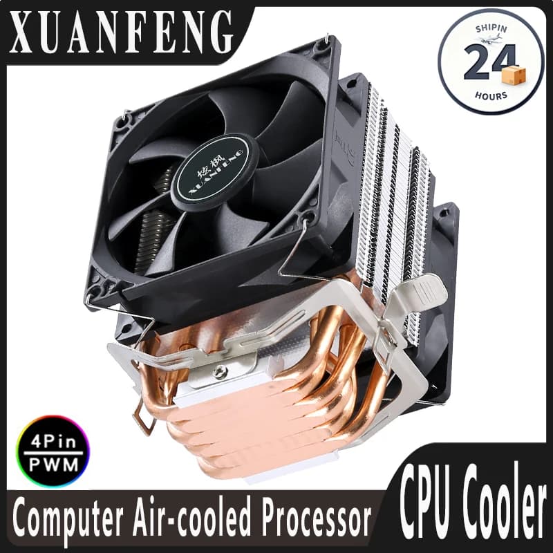 Ventola di raffreddamento efficiente CPU 90mm 4pin/PWM PC Tipo torre Radiatore 2/4/6 Installazione tubo di calore LGA2011 x79 x99 115x 1200 1700 AMD am3 AM4