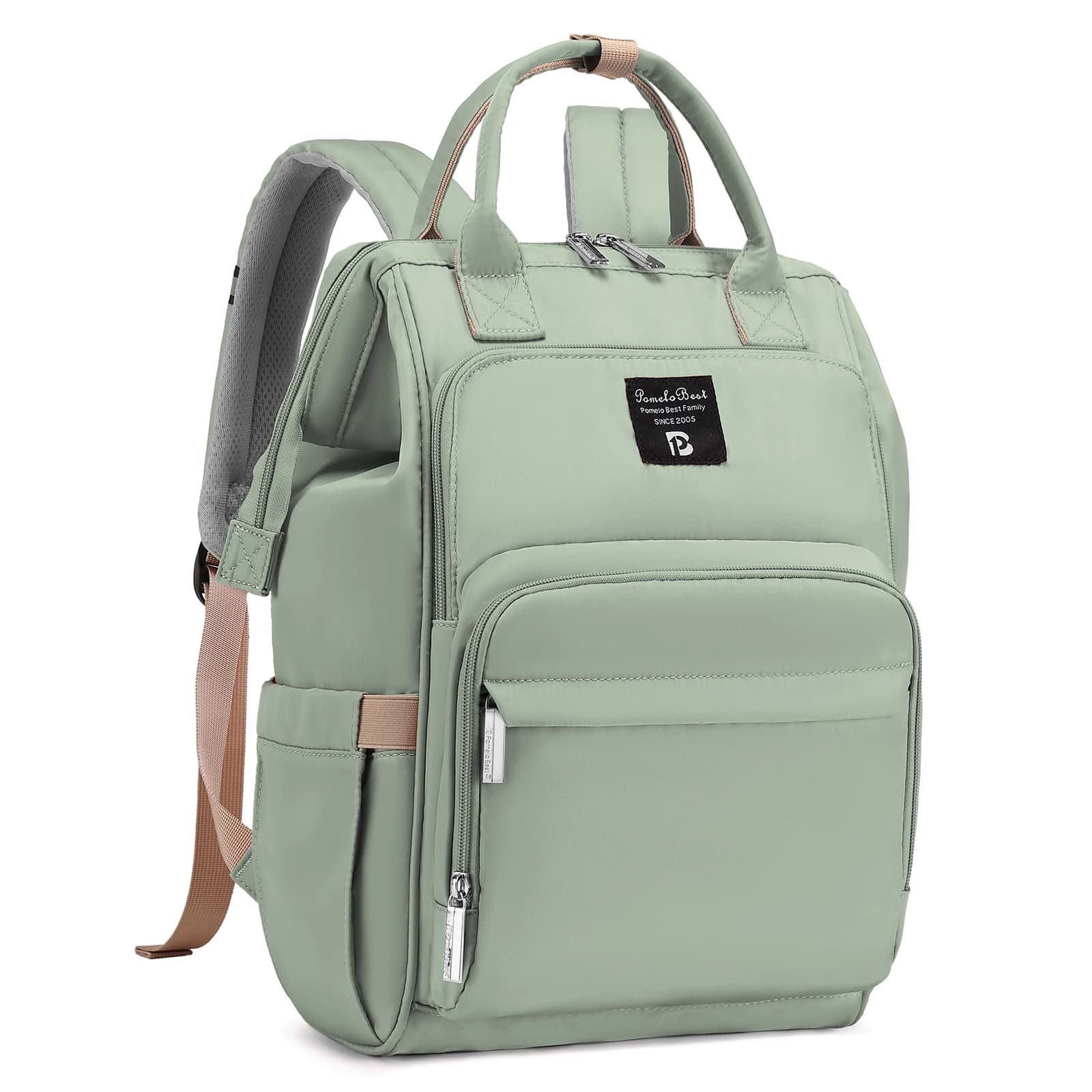Pomelo Best Baby Changing Backpack Stylish Multifunctional Large Nappy Baby Bag with Changing Mat and Stroller Straps