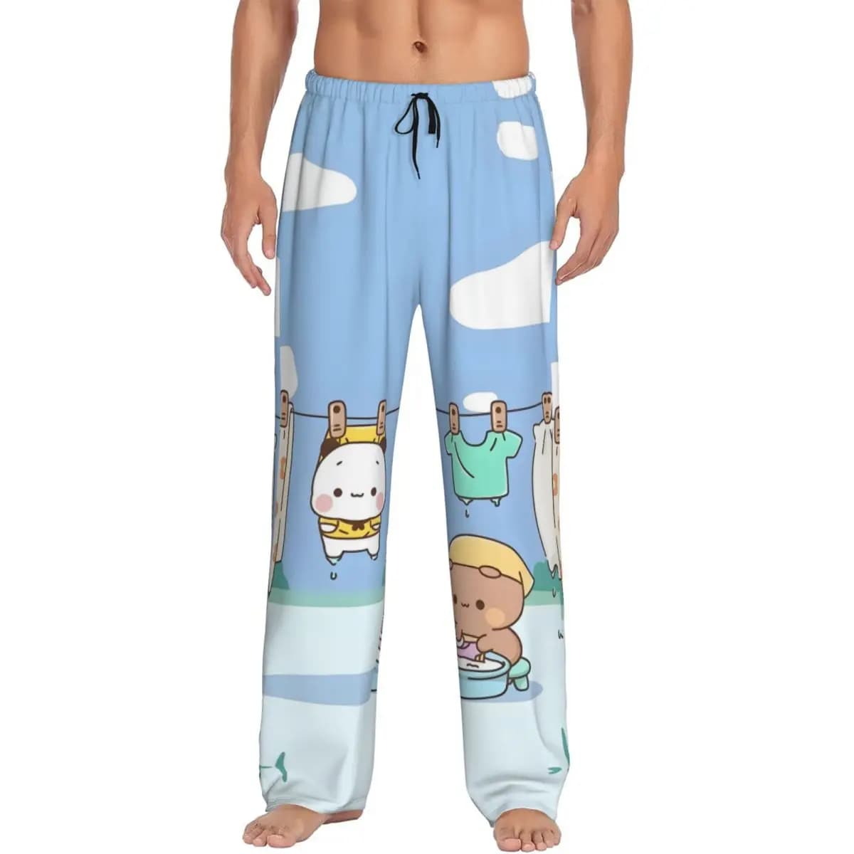 Pantaloni del pigiama Bubu Dudu personalizzati Pantaloni da notte con coulisse per il sonno da uomo adorabili con tasche