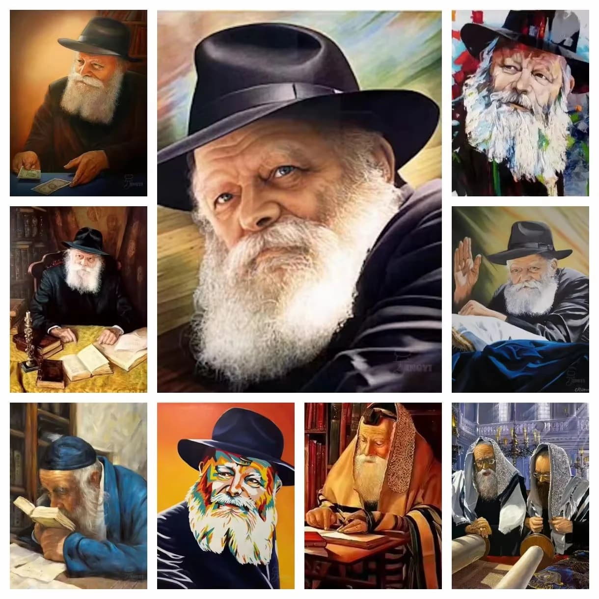 2026 New Full Diamond Painting Jewish Rabbi Lubavitch Kits Chabad Rebbe Torah Mosaic Portrait Art Cross Stitch Embroidery Decor