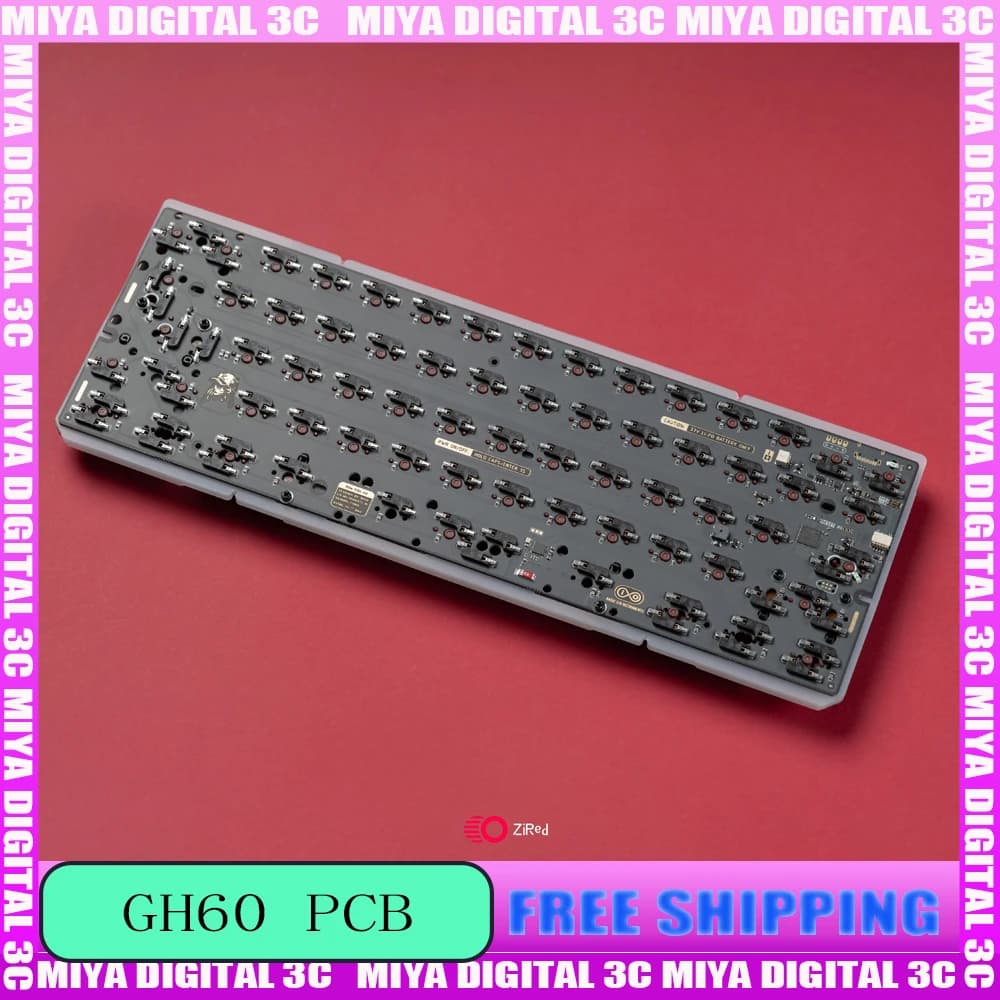 PCB for Keyboard GH60 F60 Hot-Plug Custom, Layout Split Space No Slot, Wireless/Magnetic Mechanic Keyboard Accessories