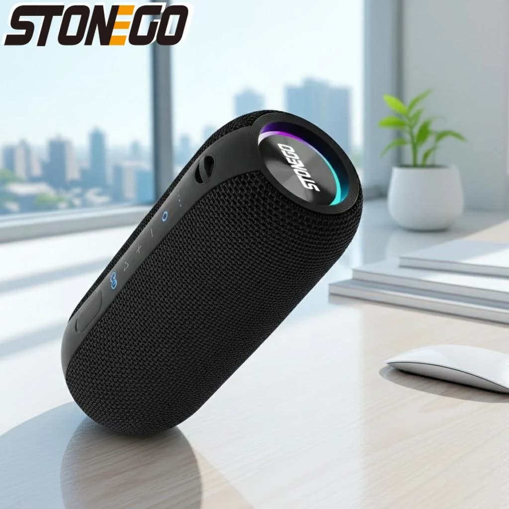 Altoparlanti Bluetooth Wireless Portatili TWS con Doppio Speaker, Diaframma Bass LED e Sistema Audio Stile Punk