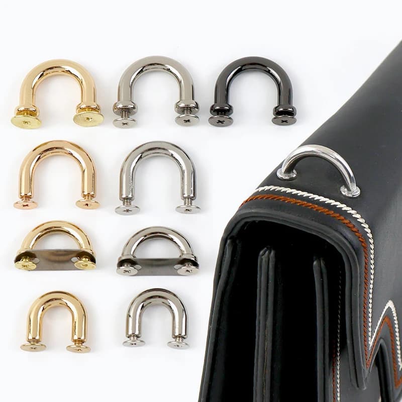 5/10/20 Pezzi Fibbie Metalliche ad Anello a U da 9/14/21mm, Ganci per Cinghie Borsa, Moschettoni ad Arco, Ganci Appendiabiti, Viti, Kit Fibbie Staccabili