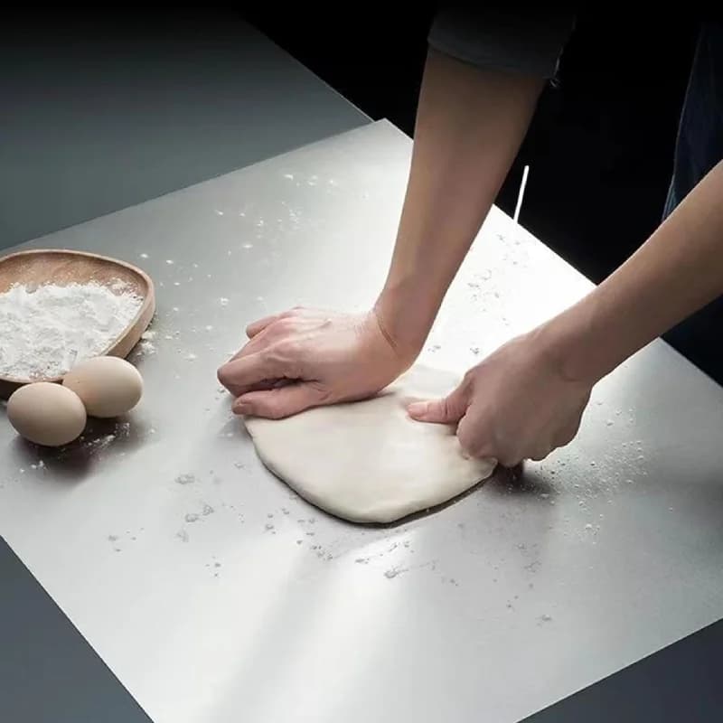 Stainless Steel Cutting Board, Multi Use for Dough Kneading, Chopping, Fruit Cutting, Antibacterial Kitchen Surface, Easy Clean