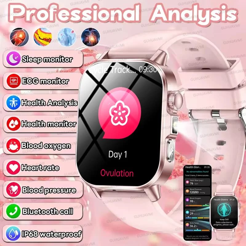 New Smartwatch 2026 for AI Health Analysis with ECG+PPG, Blood Pressure, Lipidi, Urico Acid, Wireless Calls, for Men and Women