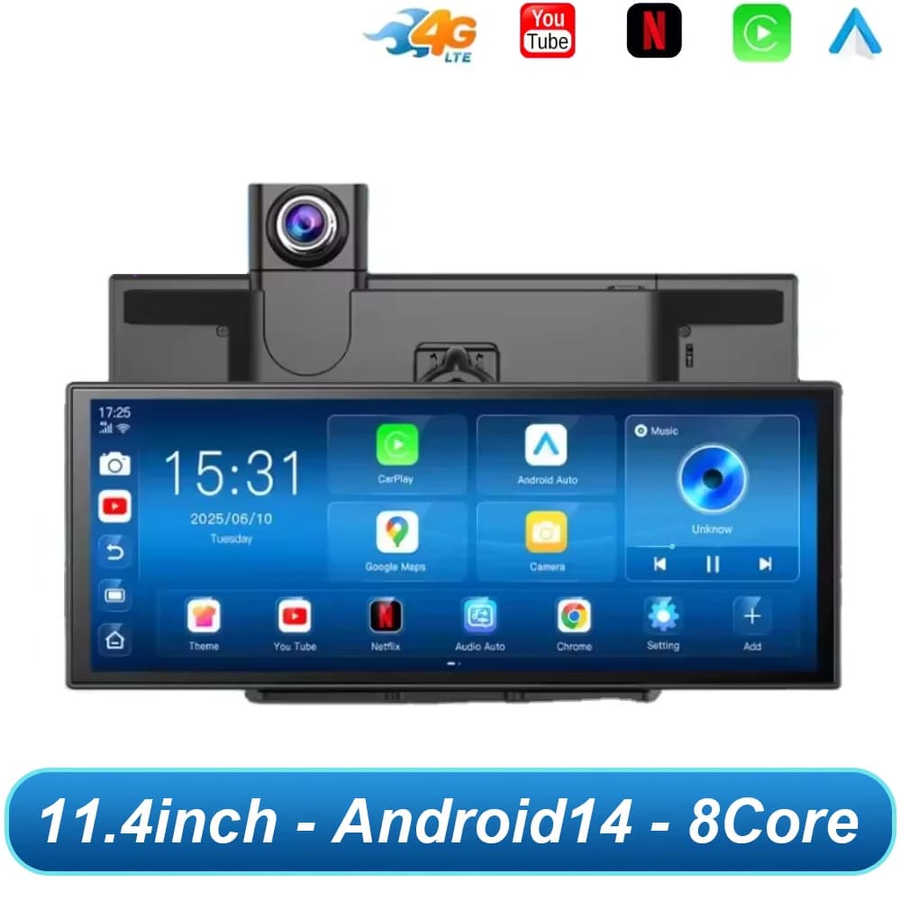 11.4 inches 8G + 128G Android 14 WIFI 4G Car retrovisor mirror Stream Media Navi Dash Cam 1080P Camera Car Dvr ADAS Super Nigh