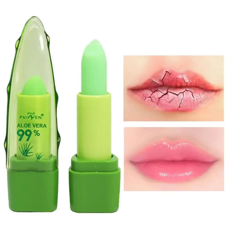 ALOEVERA Changing Color Gelatin Color Lips AloeVera Lip Balm Long-Term Hydrating Lips Balm Nutrient Lip Care