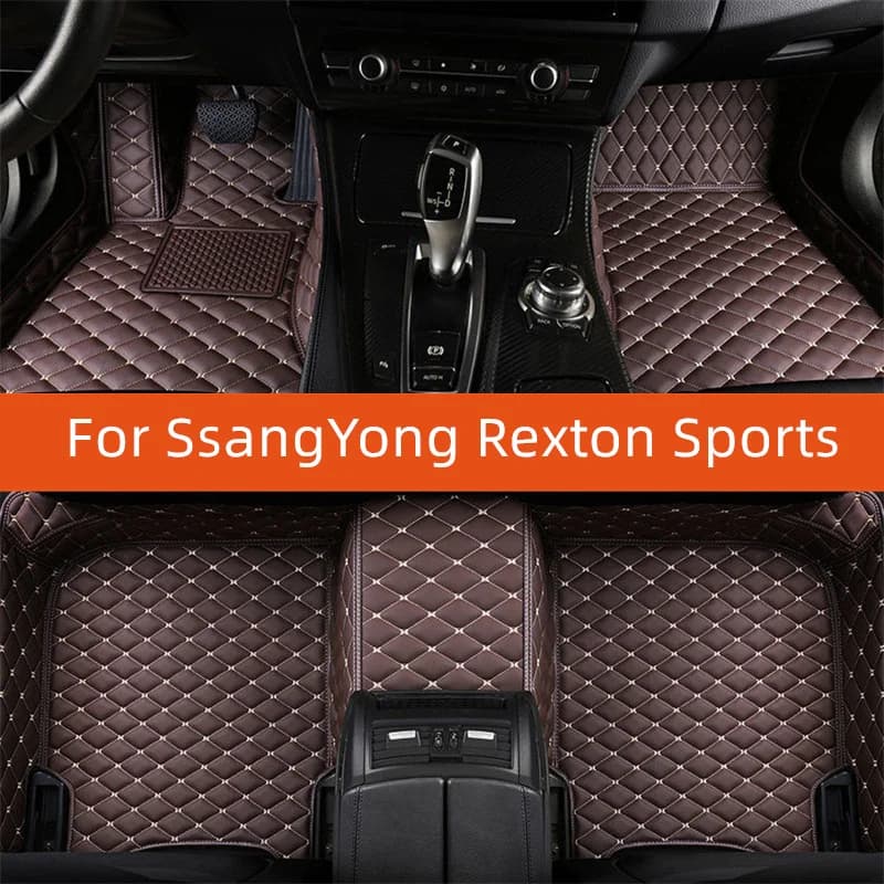 Tappetino per auto in pelle personalizzato per SsangYong Rexton Sports 2020 2021 2022 2023 2024 2025 2026 2027 Tappetino per auto Accessori interni
