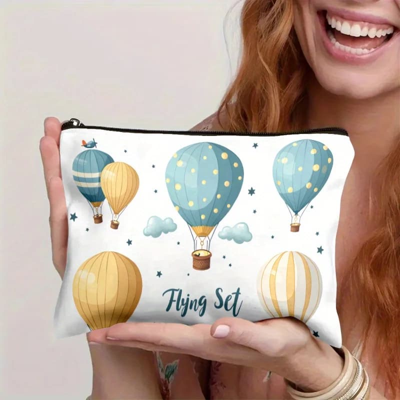 A bag for cosmetics with balloon: multifunctional case with zipper, bag for storing jewelry, small bag with perfect travel zipper.