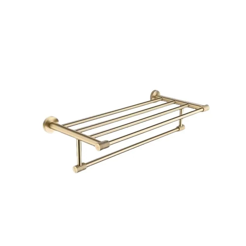 Set di Accessori Bagno Dorati Zigrinati: Portasciugamani, Anello Portasciugamani, Gancio per Accappatoio, Porta Carta Igienica, Porta Scopino WC, Personalizzabile
