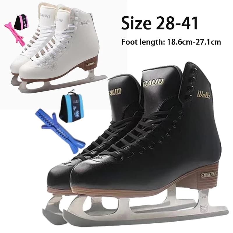 Taglia 28-41 Scarpe da skate su ghiaccio Bambini Adulto Caldo Addensare Pattinaggio all'aperto Cinghiaccio Traning Scarpe da ginnastica con pattini in linea con lama di ghiaccio
