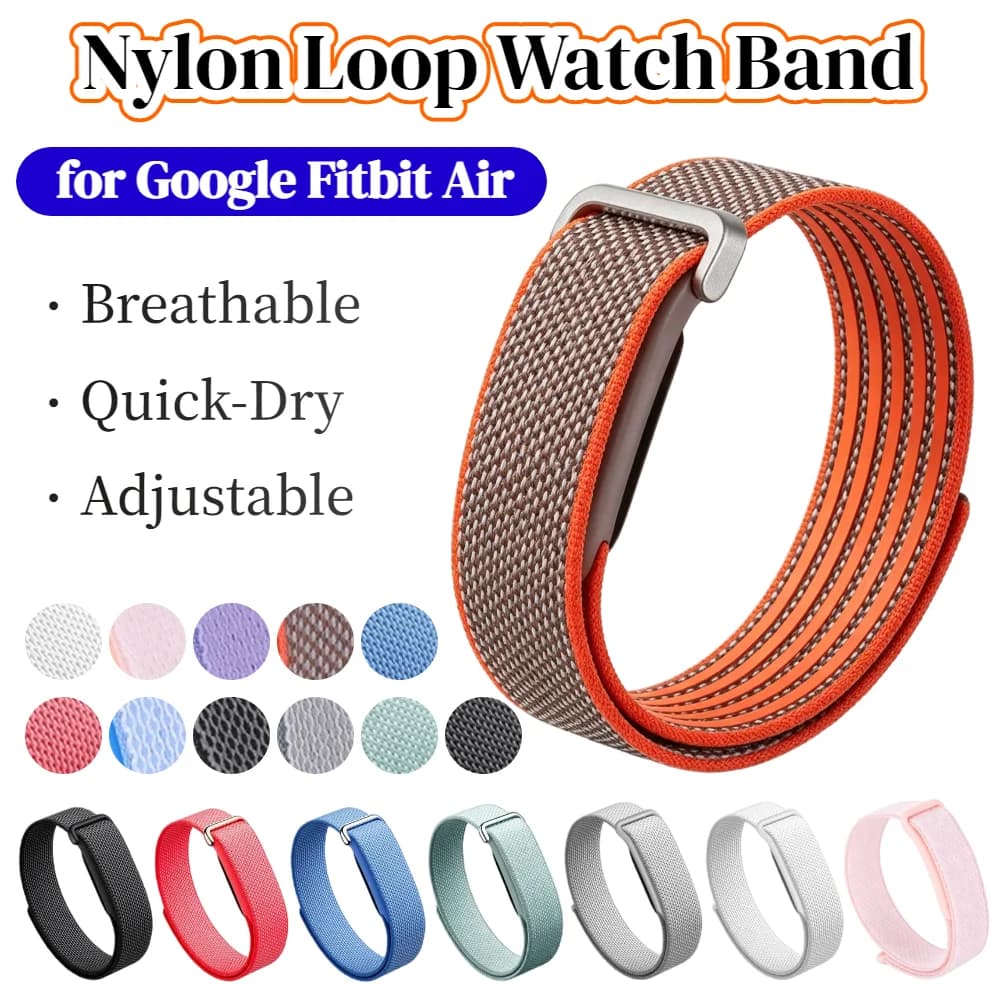 Nylon Band Sport Braided Watch Strap for Google Fitbit Air Loop Velcro Bracelet Breathable Quick-dry Band Wristband Replacement