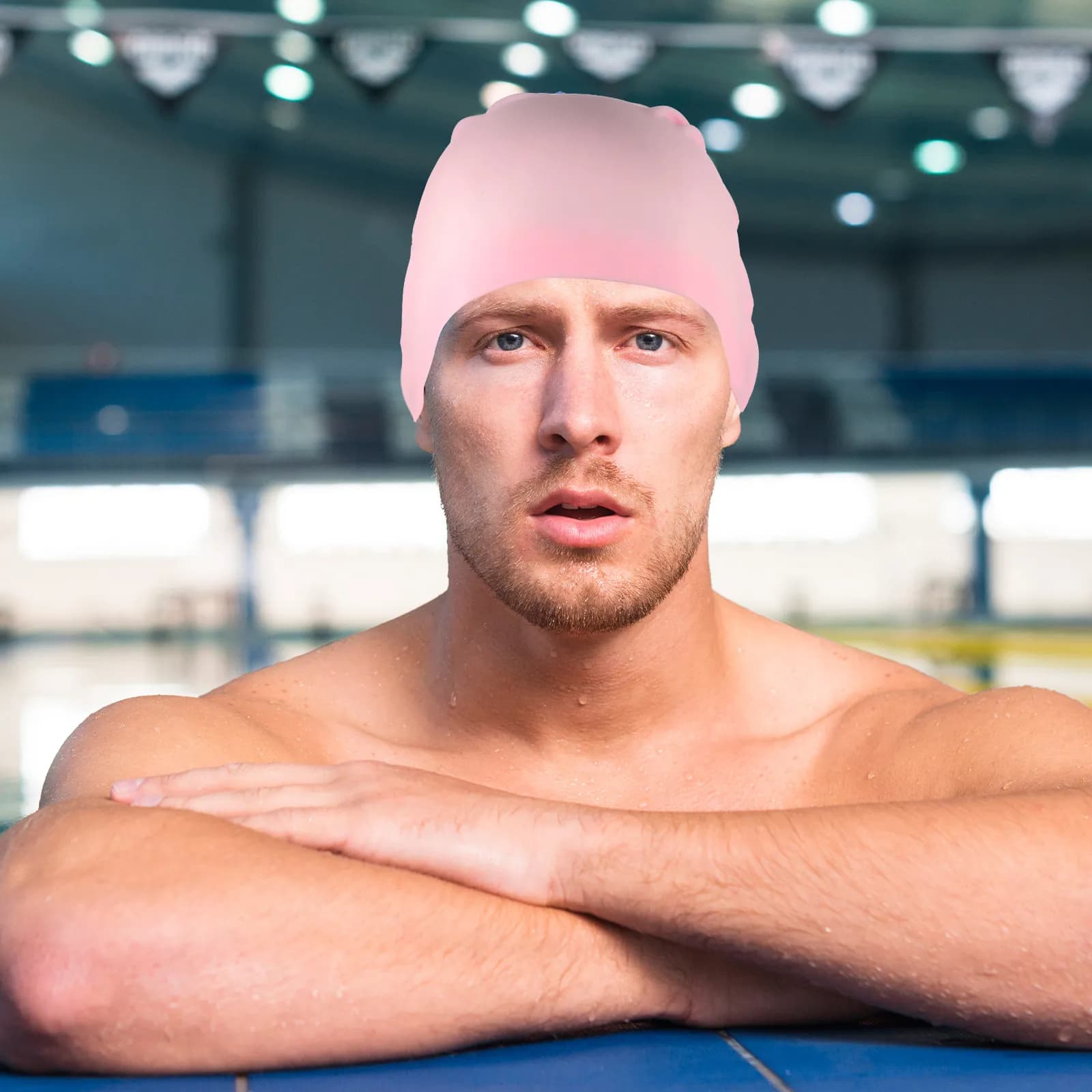 Cuffia da Nuoto in Silicone per Adulti, Flessibile, Leggera, Impermeabile, per Uomini e Donne, Comoda, Elastica, Protezione per Capelli
