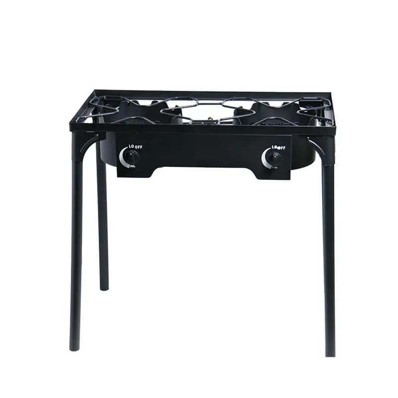 'Best-seller' Portable and foldable camping stove with detachable cast iron burners for barbecue and outdoor kitchen