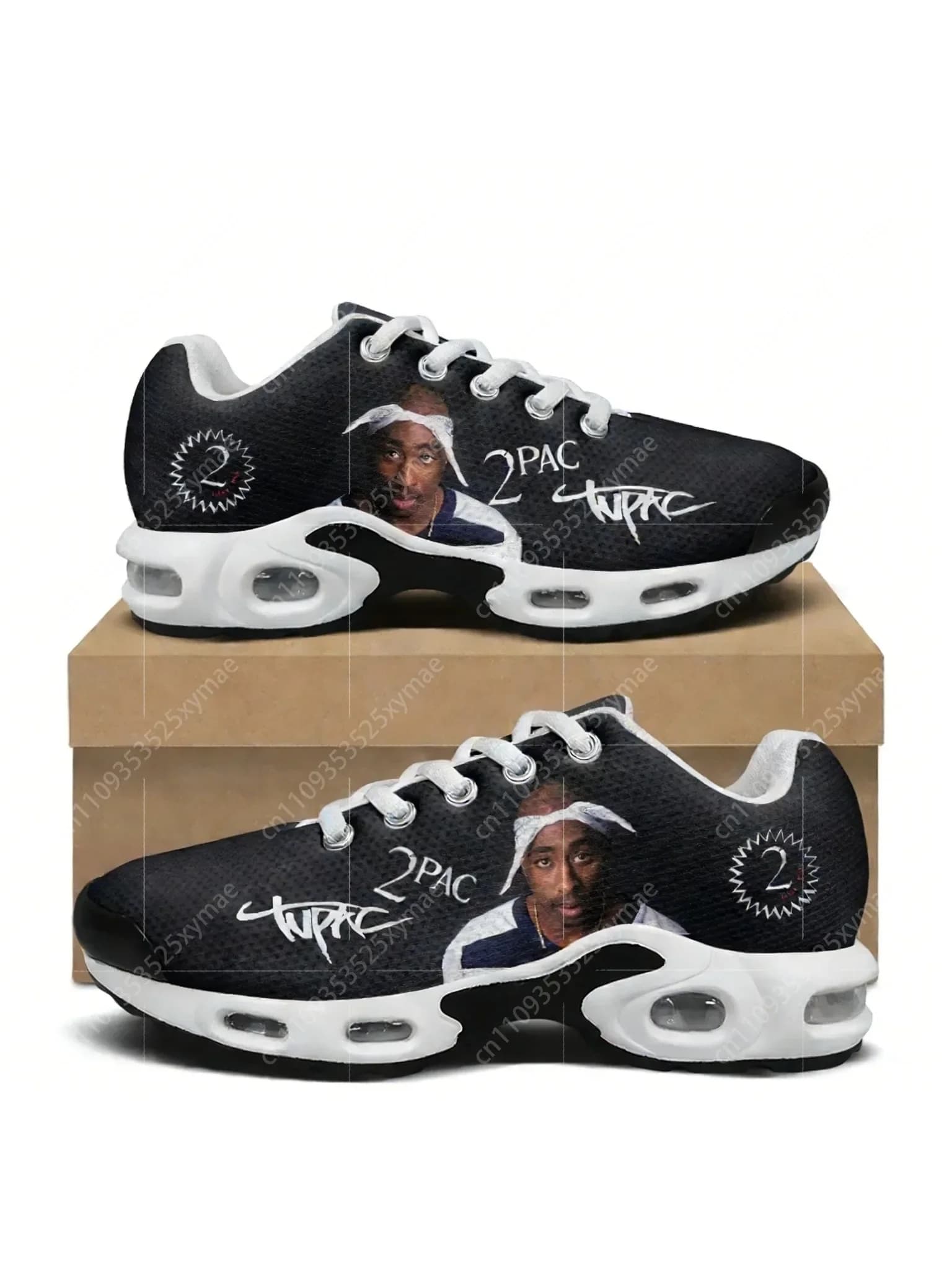Sneakers con Cuscinetto d'Aria Tupac Rapper 2Pac, Scarpe Sportive Leggere Hip Hop Rock per Uomo e Donna, Sneaker Personalizzate